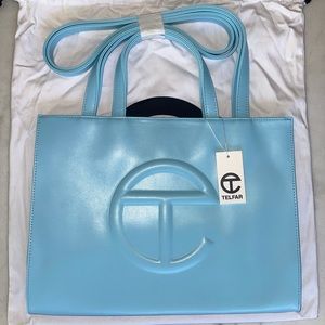 Medium Pool Blue Telfar Shopping Bag